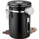 Frasheng Kaffeedose Edelstahl,Kaffeedose Luftdicht mit Edelstahl Löffel,750g/1,8L...