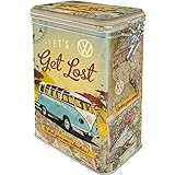 Nostalgic-Art Retro Kaffeedose, 1,3 l, VW Bulli – Let's Get Lost – Volkswagen Bus Geschenk-Idee,...